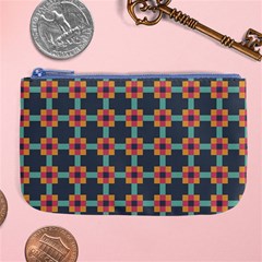 Squares Geometric Abstract Background Large Coin Purse by Nexatart