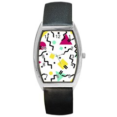 Art Background Abstract Unique Barrel Style Metal Watch by Nexatart