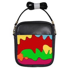 Liquid Forms Water Background Girls Sling Bags by Nexatart