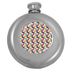 Background Abstract Geometric Round Hip Flask (5 Oz) by Nexatart