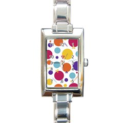 Background Polka Dot Rectangle Italian Charm Watch by Nexatart