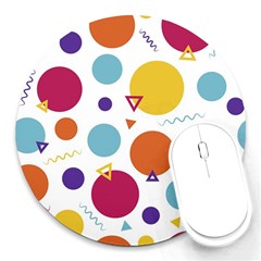 Background Polka Dot Round Mousepads by Nexatart