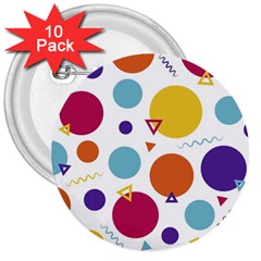 Background Polka Dot 3  Buttons (10 Pack)  by Nexatart