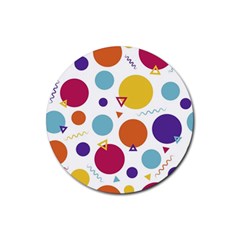 Background Polka Dot Rubber Coaster (round)  by Nexatart