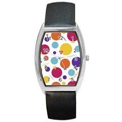 Background Polka Dot Barrel Style Metal Watch by Nexatart