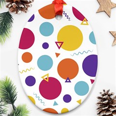 Background Polka Dot Oval Ornament (two Sides) by Nexatart