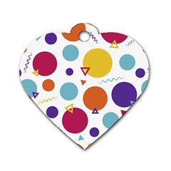 Background Polka Dot Dog Tag Heart (two Sides) by Nexatart