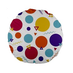 Background Polka Dot Standard 15  Premium Round Cushions by Nexatart