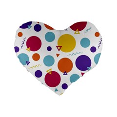 Background Polka Dot Standard 16  Premium Heart Shape Cushions by Nexatart