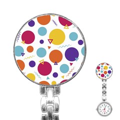 Background Polka Dot Stainless Steel Nurses Watch