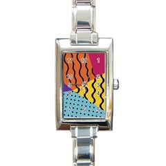 Background Abstract Memphis Rectangle Italian Charm Watch by Nexatart