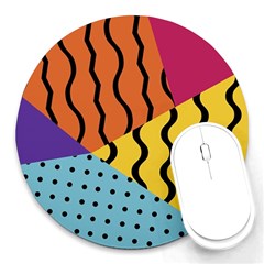 Background Abstract Memphis Round Mousepads by Nexatart