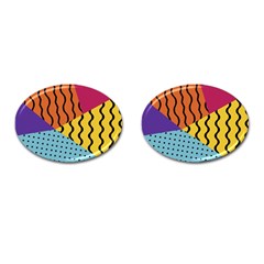 Background Abstract Memphis Cufflinks (oval) by Nexatart