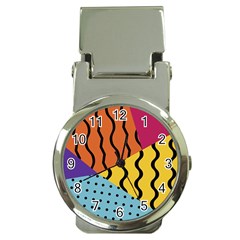 Background Abstract Memphis Money Clip Watches by Nexatart