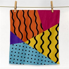 Background Abstract Memphis Face Towel by Nexatart