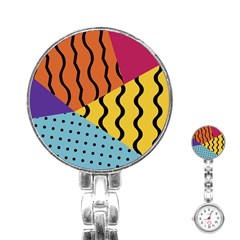 Background Abstract Memphis Stainless Steel Nurses Watch