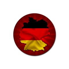 Germany Map Flag Country Red Flag Rubber Coaster (round)  by Nexatart