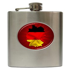 Germany Map Flag Country Red Flag Hip Flask (6 Oz) by Nexatart