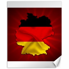 Germany Map Flag Country Red Flag Canvas 16  X 20   by Nexatart