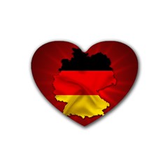 Germany Map Flag Country Red Flag Rubber Coaster (heart)  by Nexatart