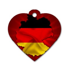 Germany Map Flag Country Red Flag Dog Tag Heart (two Sides) by Nexatart