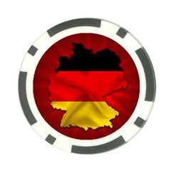 Germany Map Flag Country Red Flag Poker Chip Card Guard (10 Pack) by Nexatart