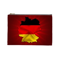 Germany Map Flag Country Red Flag Cosmetic Bag (large)  by Nexatart