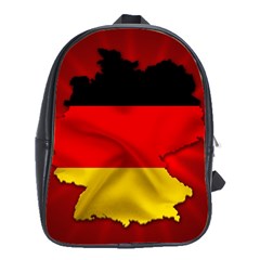 Germany Map Flag Country Red Flag School Bag (large) by Nexatart