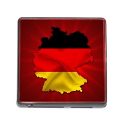 Germany Map Flag Country Red Flag Memory Card Reader (square) by Nexatart