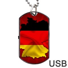 Germany Map Flag Country Red Flag Dog Tag Usb Flash (one Side) by Nexatart