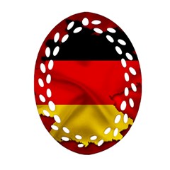 Germany Map Flag Country Red Flag Ornament (oval Filigree) by Nexatart