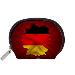 Germany Map Flag Country Red Flag Accessory Pouches (small)  by Nexatart