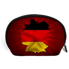 Germany Map Flag Country Red Flag Accessory Pouches (large)  by Nexatart