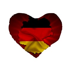 Germany Map Flag Country Red Flag Standard 16  Premium Flano Heart Shape Cushions by Nexatart