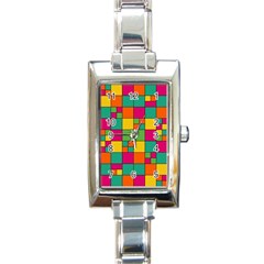 Squares Abstract Background Abstract Rectangle Italian Charm Watch by Nexatart