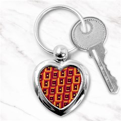 3 D Squares Abstract Background Key Chains (Heart) 