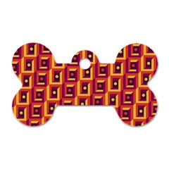 3 D Squares Abstract Background Dog Tag Bone (Two Sides)