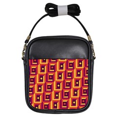 3 D Squares Abstract Background Girls Sling Bags