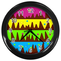 Illustration Abstract Graphic Wall Clocks (black) by Nexatart