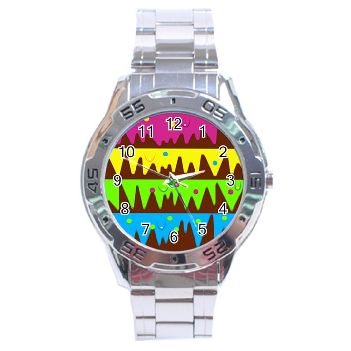 Illustration Abstract Graphic Stainless Steel Analogue Watch