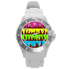 Illustration Abstract Graphic Round Plastic Sport Watch (l) by Nexatart