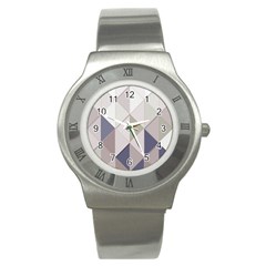 Background Geometric Triangle Stainless Steel Watch