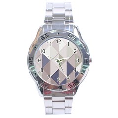 Background Geometric Triangle Stainless Steel Analogue Watch by Nexatart