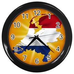 Holland Country Nation Netherlands Flag Wall Clocks (black) by Nexatart