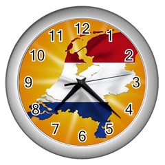 Holland Country Nation Netherlands Flag Wall Clocks (silver)  by Nexatart