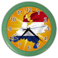 Holland Country Nation Netherlands Flag Color Wall Clocks by Nexatart