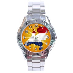 Holland Country Nation Netherlands Flag Stainless Steel Analogue Watch by Nexatart