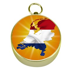 Holland Country Nation Netherlands Flag Gold Compasses by Nexatart