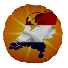 Holland Country Nation Netherlands Flag Large 18  Premium Flano Round Cushions by Nexatart