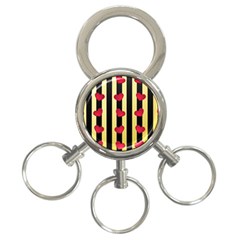 Love Heart Pattern Decoration Abstract Desktop 3-ring Key Chains by Nexatart